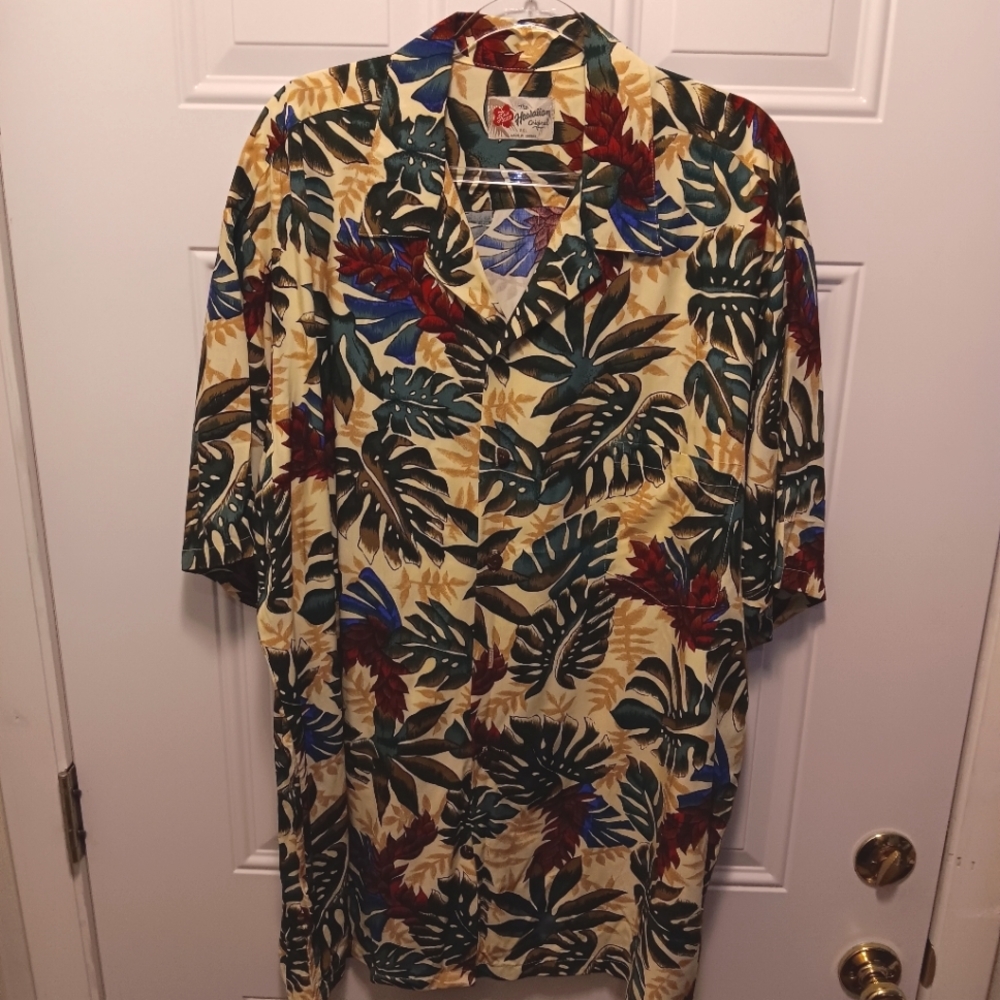 Hilo Hattie Hawaiian Shirt Size Men's 2XL Resortwear Beach Office Theme Summer